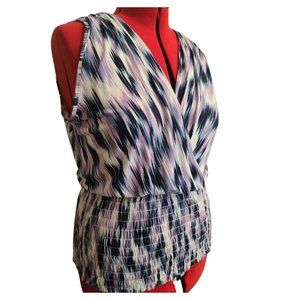 Lane Bryant Navy & Lavender Blouse NWT